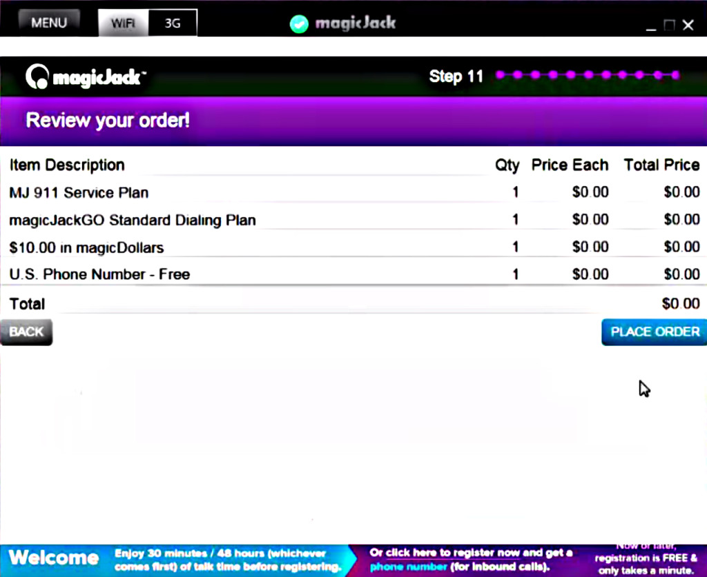 magicJack Review Your Order Page