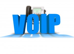 VOIP text with IP Phone in the background